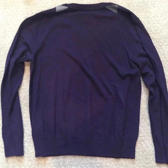 Banana Republic Men’s Royal Purple Argyle V-Neck Sweater Size Medium - Picture 3 of 8